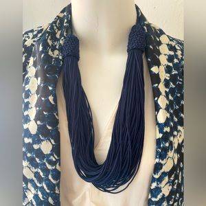 Navy blue braided Rope Necklace or cord Necklace